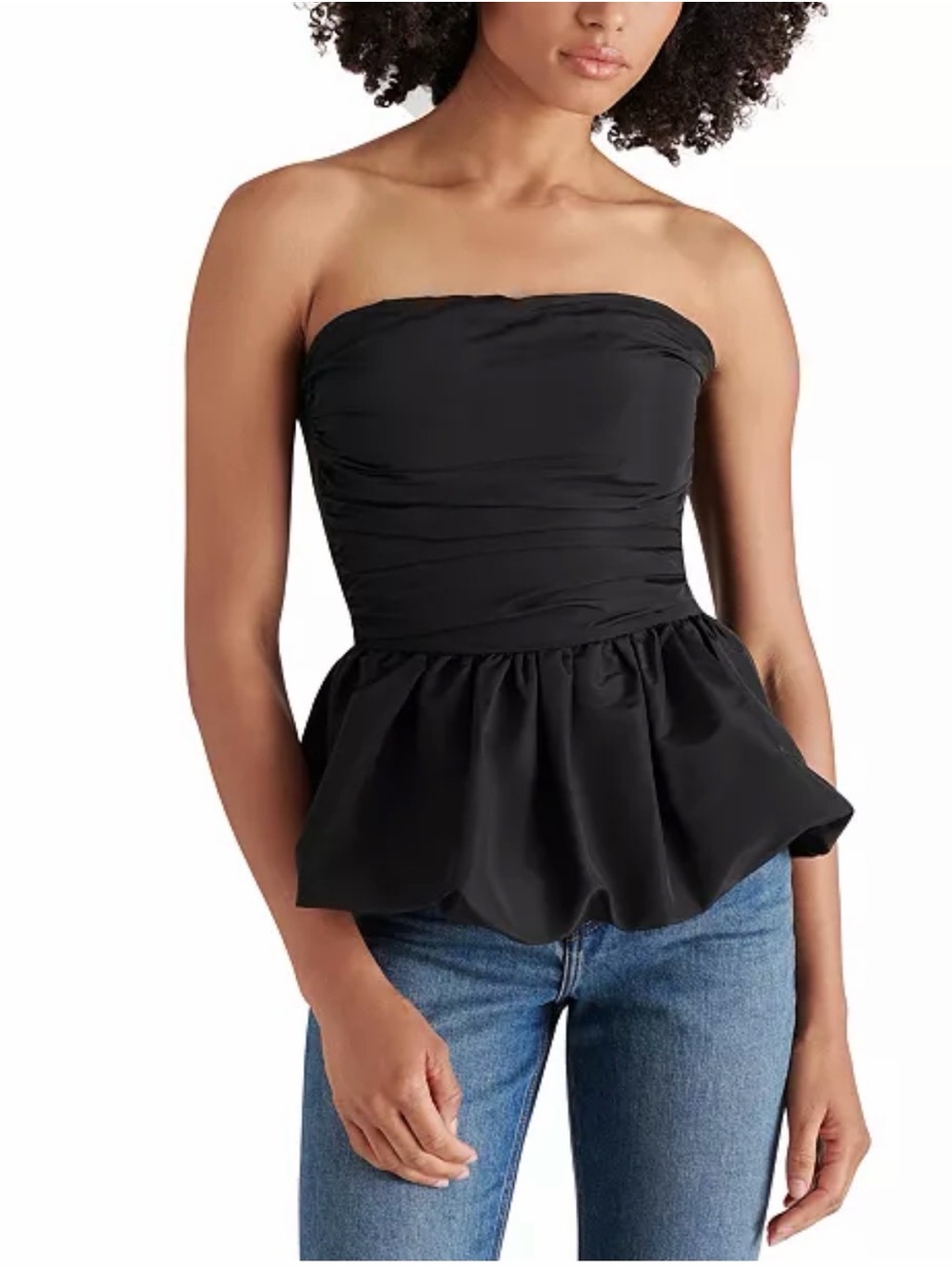 Steve Madden Amari Strapless Bubble-Hem Top